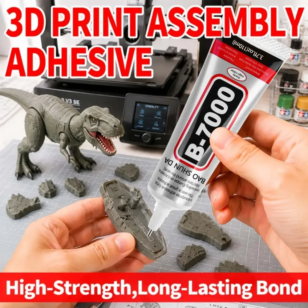 Schnell trocknender transparenter Klebstoff für 3D-gedruckte Teile, DIY-Modellmontage, PLA, ABS, TPU, PETG, hochfestes Kunststoffklebemittel.