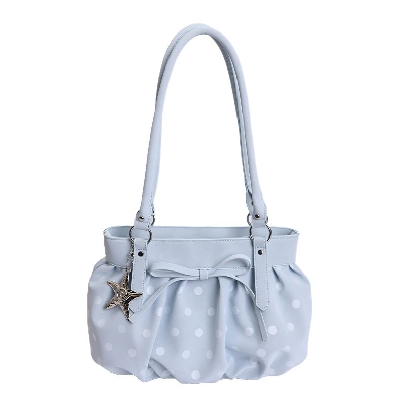 Modische, exquisite Schultertaschen mit Polka-Dot-Muster aus weichem PU-Leder mit Reißverschluss für Damen 2026 ? Hochwertige Retro-Handtaschen mit großem Fassungsvermögen und elegantem Design