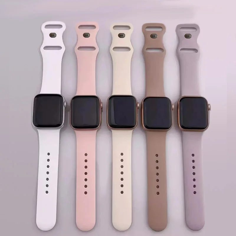 Silikonarmband für Apple Watch-Armbänder 40 mm 44 mm 46 mm 45 mm 41 mm 49 mm 42 Correa-Armband iWatch-Serie Ultra3 2 7 8 9 SE 10 11 Band