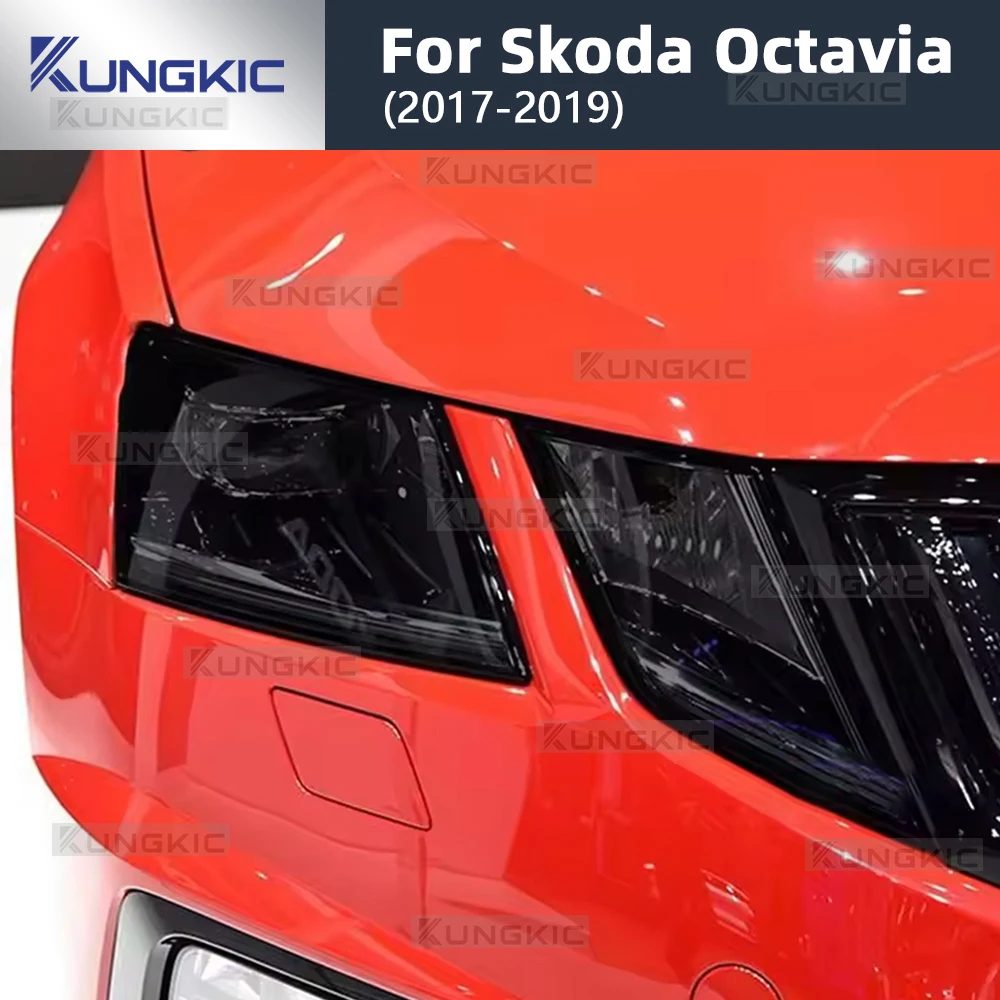 6 Stücke Auto Scheinwerfer Schutzfolie Für Skoda Octavia 3 Facelift 2017 2018 2019 Geräucherte Schwarz Tönung Wrap TPU Aufkleber