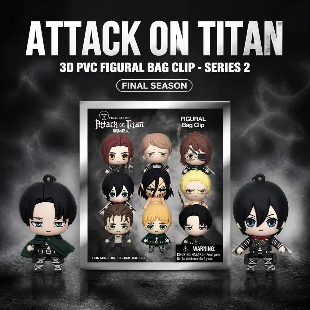 Attack on Titan Überraschungstasche Mystery Bag Final Season 3D PVC Taschenclip Schlüsselanhänger Anime Sammlerstück Anhänger Rucksack-Charm Geschenk