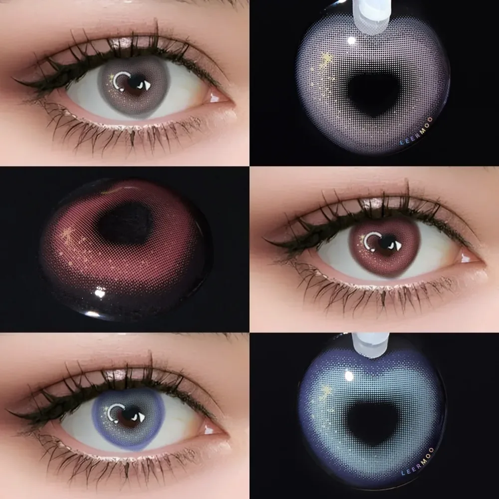 VISUASHOW Sweet Heart Rot Blau Grau Farbige Kontaktlinsen Weiche Bequeme Colorcon Natürliche Tägliche Tragbare Cosplay Augen-Schönheitslinsen