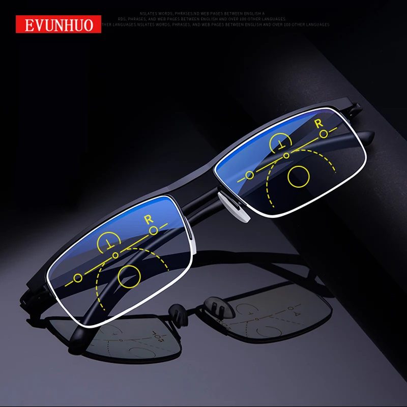Intelligente multifokale progressive Lesebrille für Männer und Frauen, Nah- und Dual-Use-Anti-Blaulicht-Brille mit automatischer Anpassung