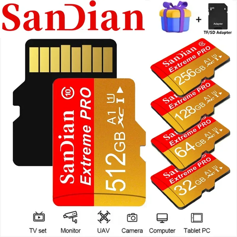 Speicherkarte Rapid 512GB 256GB 128GB 64GB 32GB Micro TF SD-Karte SD-Karten TF-Karten für Überwachungskamera/E-Reader/Laptop/Handheld-Geräte