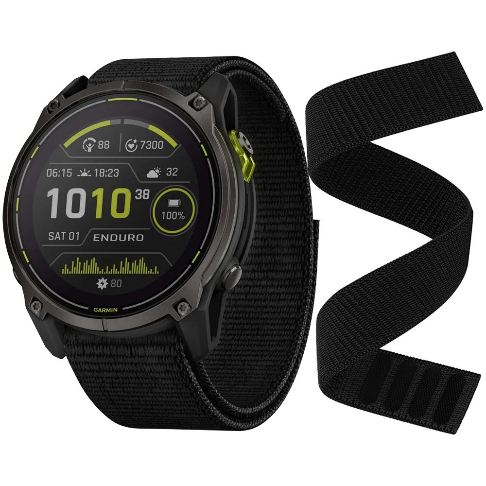 Hakenschlaufe 22 mm 26 mm Nylonarmband für Garmin Fenix 8 E 7 7X 6X Pro/Epix Pro Gen 2 47 mm 51 mm/Enduro 2 3/Forerunner 965 Armband