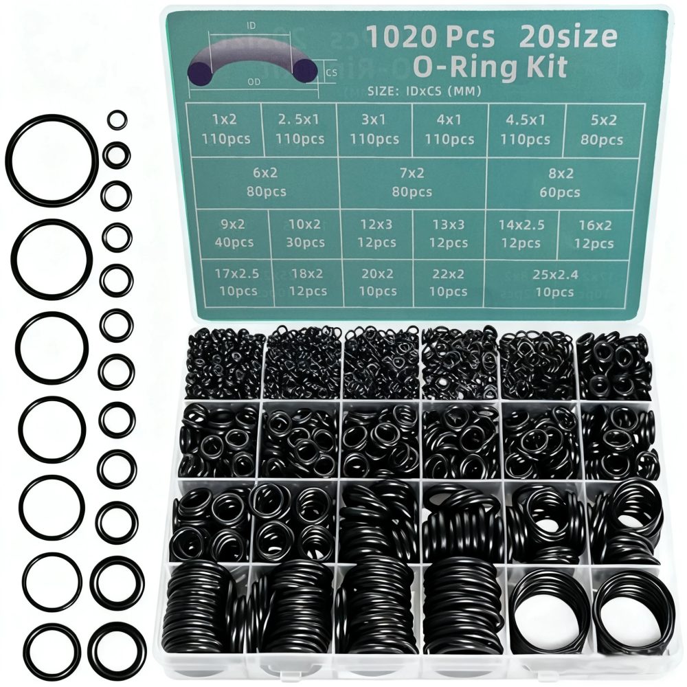 1020-teiliges Reparaturset für O-Ringe aus Nitril in Box, Dichtungsringset
