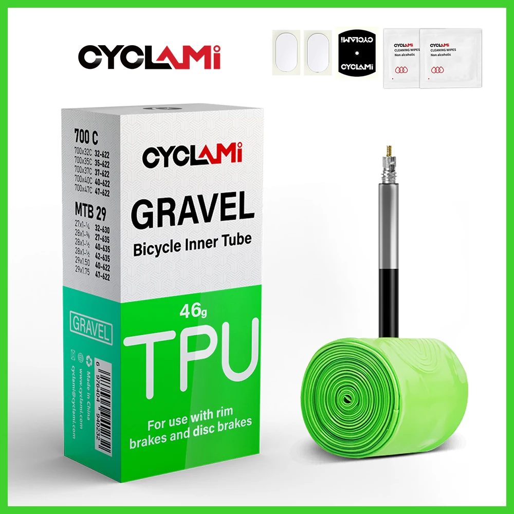 CYCLAMI Ultraleicht Rennrad MTB 29 Fahrrad TPU Innenrohr Reifen Französisch Ventil FV 45mm Für Gravel 700C 32C 35C 37C 40C 47C Super Licht