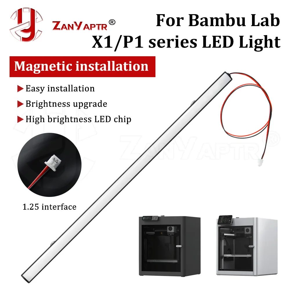 Für Bambu Lab X1/P1 LED-Licht, verbesserte Lichtleiste, hohe Helligkeit, Beleuchtung, magnetische Installation für P1S X1C 3D-Druckerteile