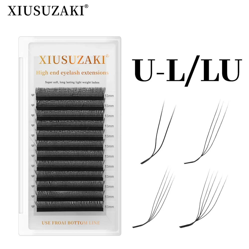 XIUSUZAKI L/LU/M Curl U-förmige YY 3D 4D 5D Wimpernverlängerungen U-Wimpern Extensions Nerz Vorgefertigte Volumenfächer Falsche Wimpern