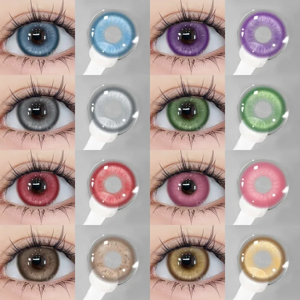 EYESHARE 2 Stück Cosplay farbige Kontaktlinsen für Augen, Halloween, farbige Schüler, Anime-Augen, blaue Kontaktlinsen, rot, niedliche Kontaktlinsen