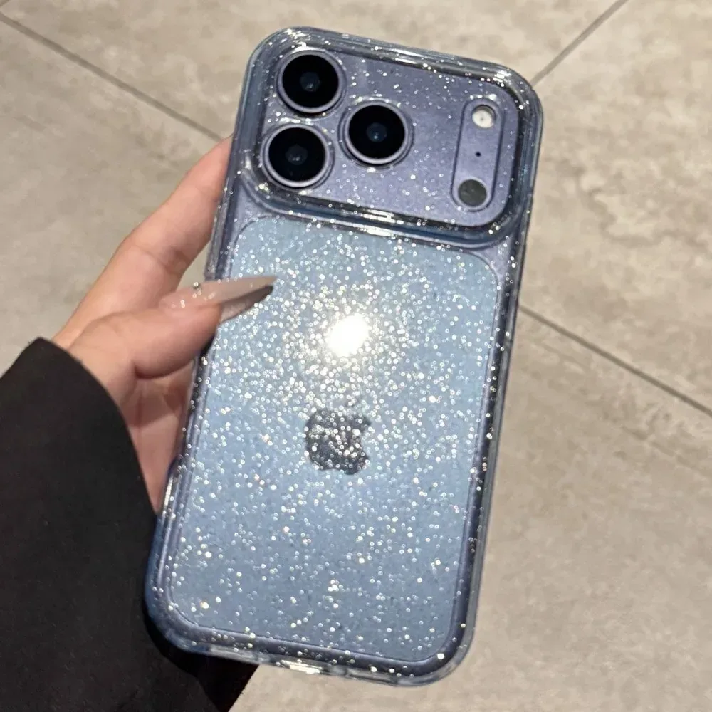 Luxuriöse Glitzer-Silikon-Handyhülle für iPhone 18 17 Air 16 15 14 Plus 13 12 18 Pro Max Transparente Weiche TPU-Hülle