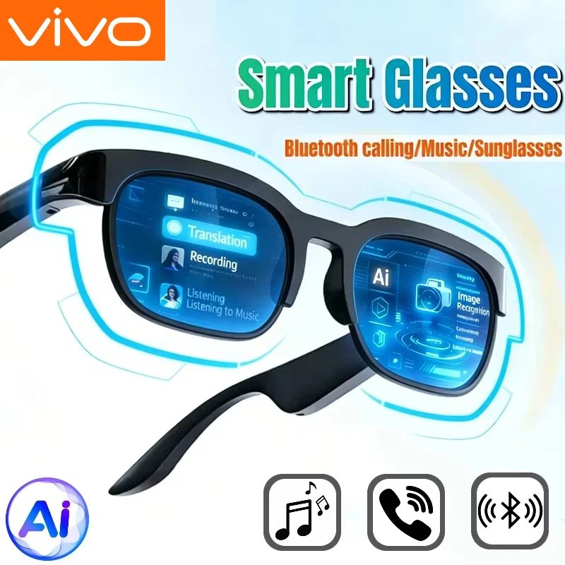 VIVO 2026 Neue Smart-Brille mit KI-Übersetzung, Bluetooth-Konversation, Aufnahme- und Musikwiedergabe ? Smarte Sonnenbrille für Herren und Damen
