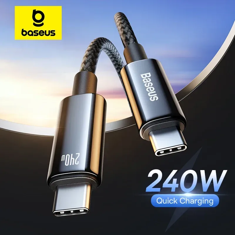 Baseus PD 240 W Superschnellladekabel für iPhone 16 15 Plus Promax TypeC auf USB Typ C-Drahtkabel für MacBook iPad Datenkabel