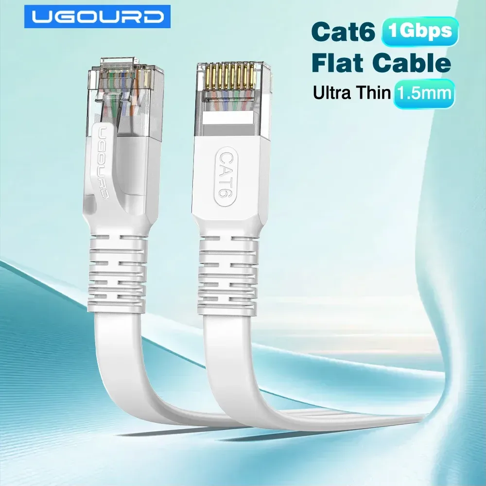 Cat6 Flaches Ethernet-Kabel 1Gbps 1000Mbps Cat 6 RJ45 LAN-Patchkabel Hochgeschwindigkeits-Flachkabel für Xbox Router Smart TV