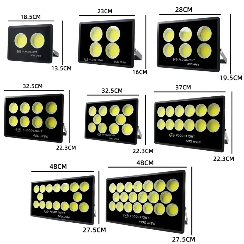 LED-Flutlicht 100W-1000W AC 220V Außenwand-Flutlichtstrahler IP66 Wasserdichte LED-Straßenlampe Reflektor LED