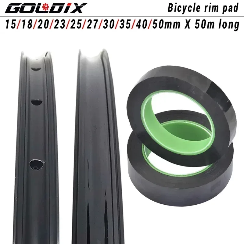 GOLDIX Tubeless MTB Felgenband 50 Meter 15 18 20 23 25 27 30 35 40 50mm für Mountainbike und Rennrad Tubeless Felgenband Reifenunterlage