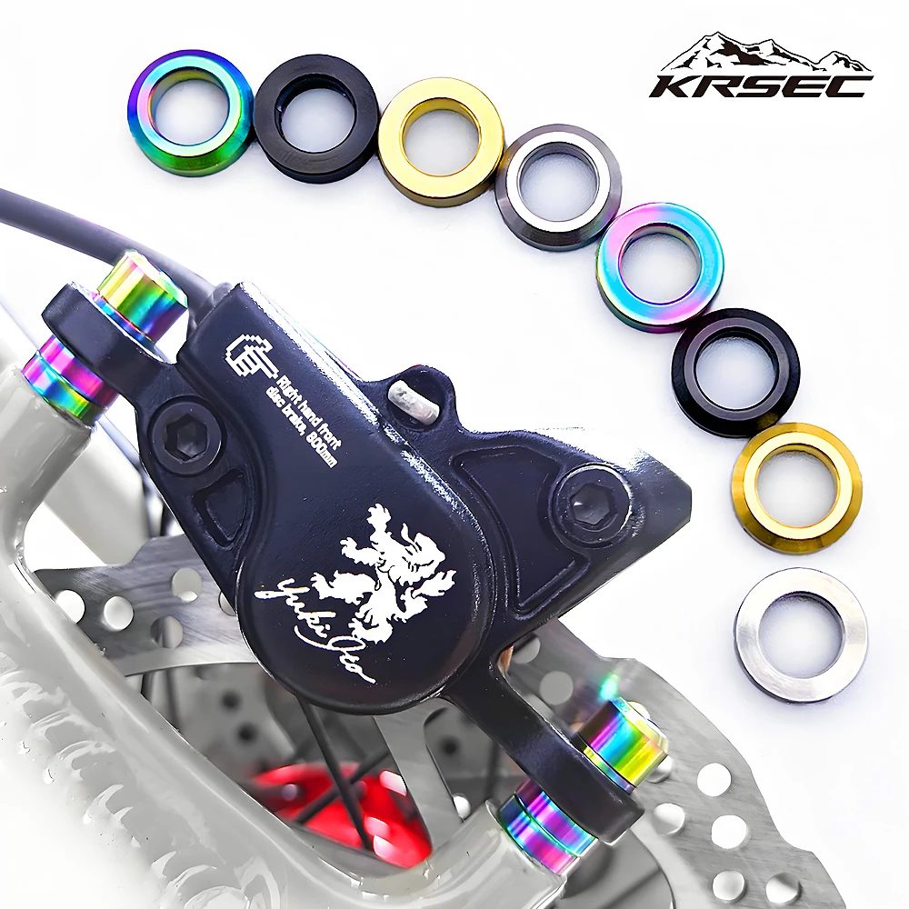 KRSEC 4 Teile/schachtel MTB Fahrrad Hydraulische Scheibenbremssattel Konkave und Konvexe Unterlegscheibe Spacer Fahrrad M6 O Ring Dichtung Schraube Verschluss