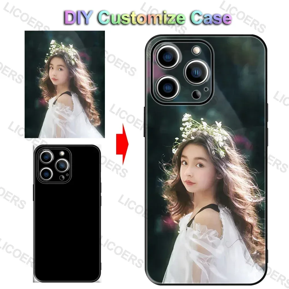 Individuelles Etui für iPhone 17 Air 16 17e 16e 15 14 13 12 11 Pro Max Mini XR Plus Hülle DIY Foto Weiche Matte Silikon Stoßfeste Schutzhülle