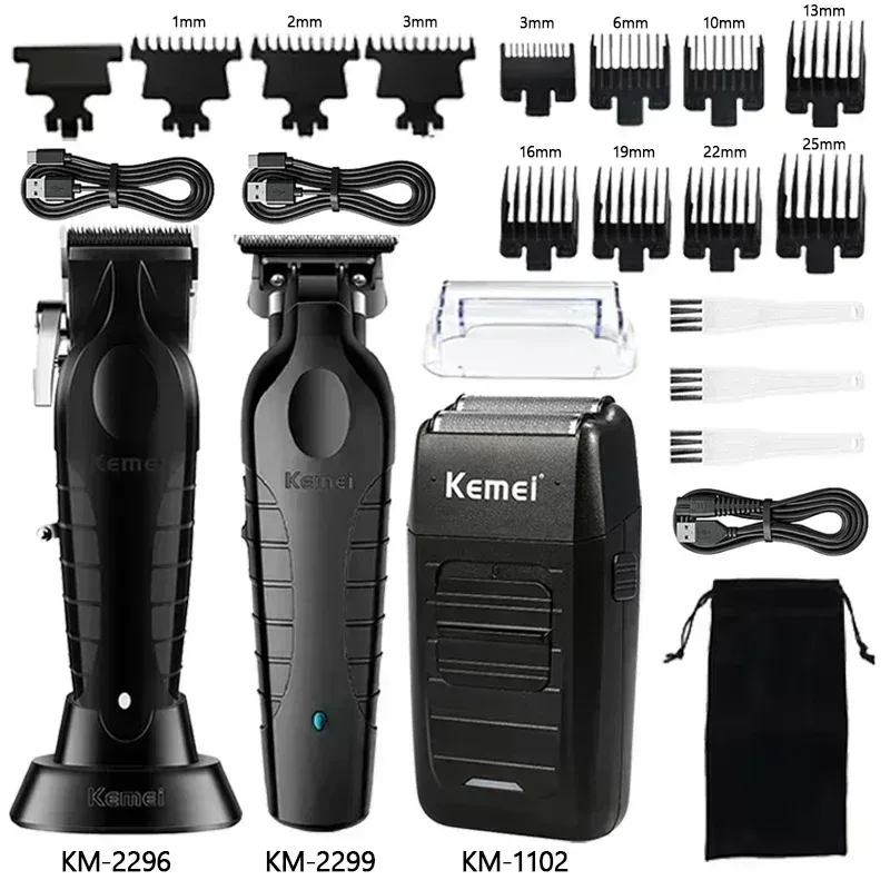 Kemei Haarschneidemaschine Kit KM-2296 KM-2299 KM-1102 Elektrische Haarschneidemaschine für Herren Professionelle Haarschneidemaschine Clipper