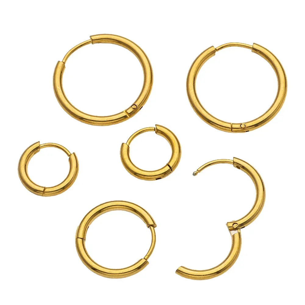 10 Stück Edelstahl Huggie Creolen klein hypoallergen für DIY Frauen einfache Knorpel Ohrstecker Schmuckherstellung