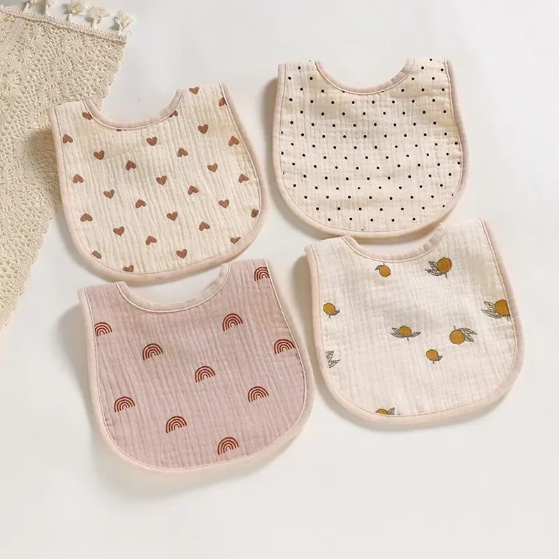 Baumwolle Weiche Baby Lätzchen Säugling Musselin Lätzchen für Neugeborene Spucktücher Bandana Schal Kinder Jungen Mädchen Füttern Speichel Handtuch