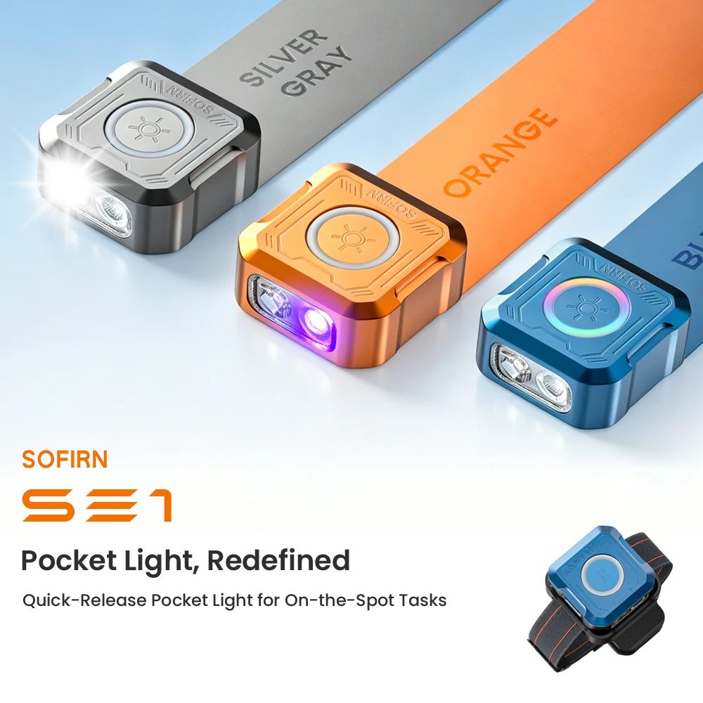 SOFIRN SE1 Taschenlampe 300Lm Mini EDC-Licht RGB-Signalring Schnellverschluss Magnetische Handgelenk-Schlüsselanhänger-Taschenlampe für Fahrradtouren