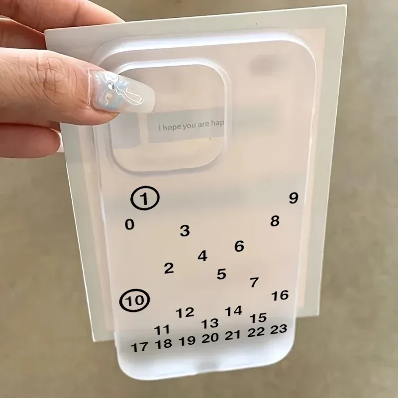 Nummern-Print Matte Durchsichtige Handyhülle für iPhone 18 17 16 15 14 Pro Max 13 12 11 XS X XR 7 8 Plus Stoßfeste Weiche Hülle