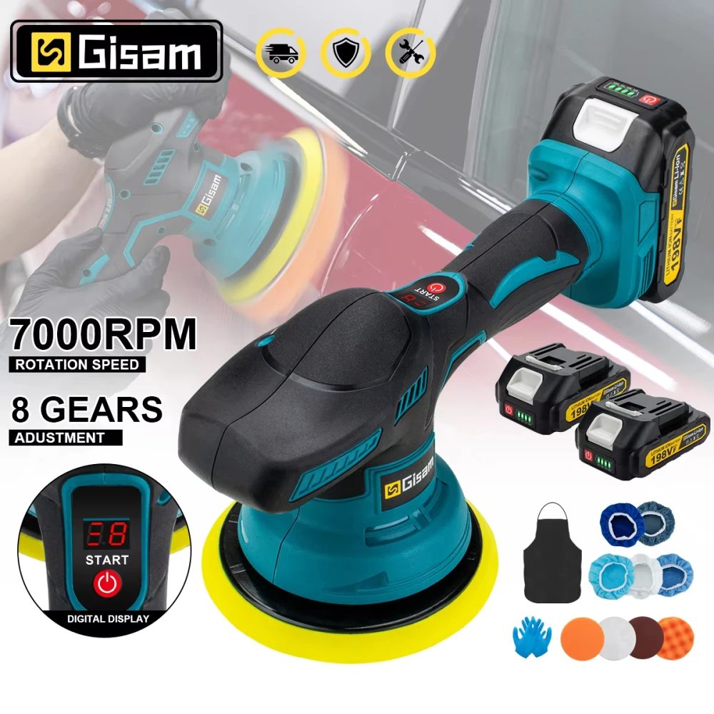 G perfil Akku-Autopolierer, 8 Gänge, verstellbar, automatisch, elektrisch, Wachsen, Schleifen, Versiegelung, Glasur, Elektrowerkzeug, passend für Makita 18 V Akku-Stift