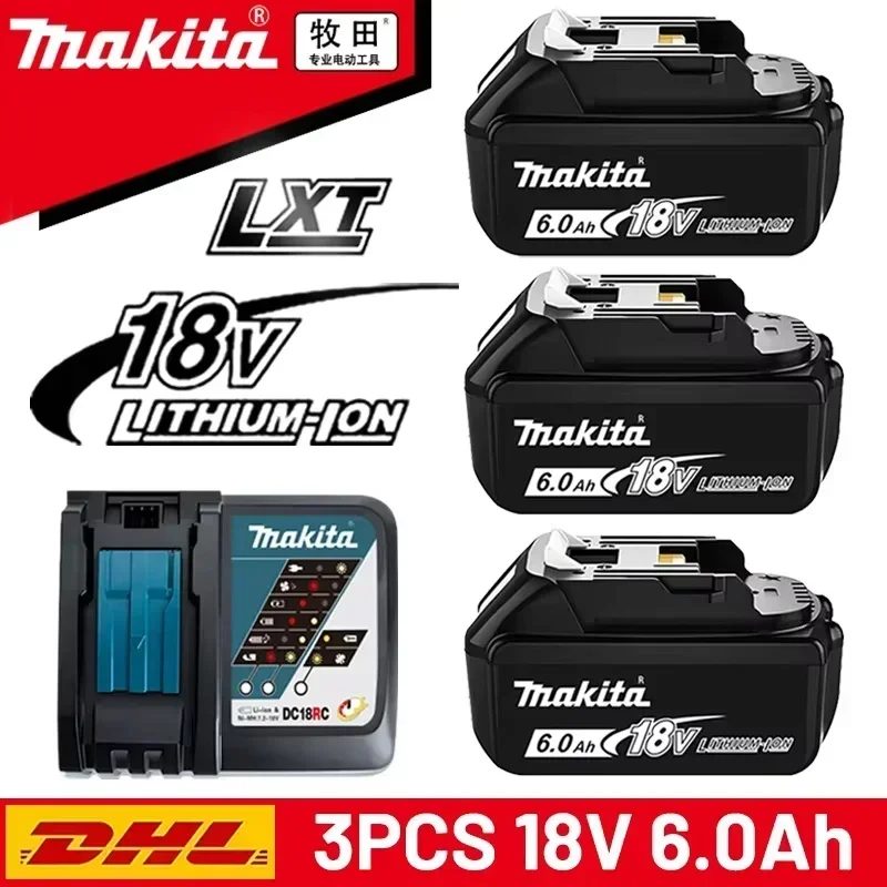 100 % originaler wiederaufladbarer Makita 18 V 6,0 Ah-Akku, für Makita BL1830 BL1830B BL1840 BL1840B BL1850 BL1850B Elektrowerkzeug-Akku