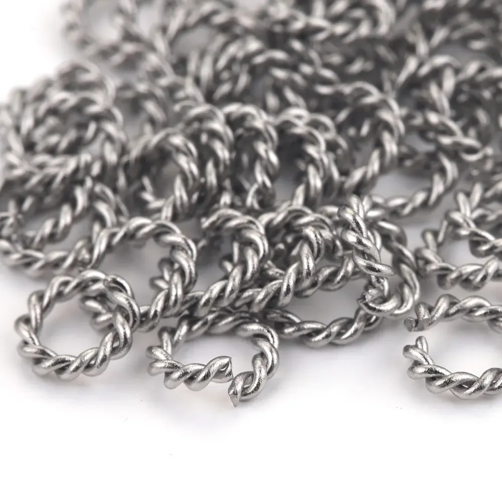 50 Stück Edelstahl Spirale offene Biegeringe Spaltringe Verbinder für Schmuckherstellung Halsketten Armband Schlüsselanhänger DIY Handwerk
