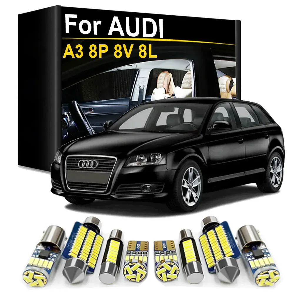 LED-Innenbeleuchtungs-Set für Audi A3 S3 8P 8V 8L 1996-2004 2005 2006 2007 2008 2009 2010 2011 2012 2013 2014 2015 -2022