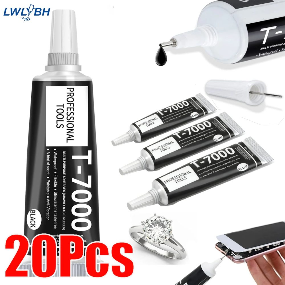 T7000 Schwarz Kleber Reparatur Mobile Bildschirm Kleber Wasserdicht Schmuck Handwerk Kleber Flüssigkeit Super Starke Klebstoffe Mehrzweck DIY Kleber