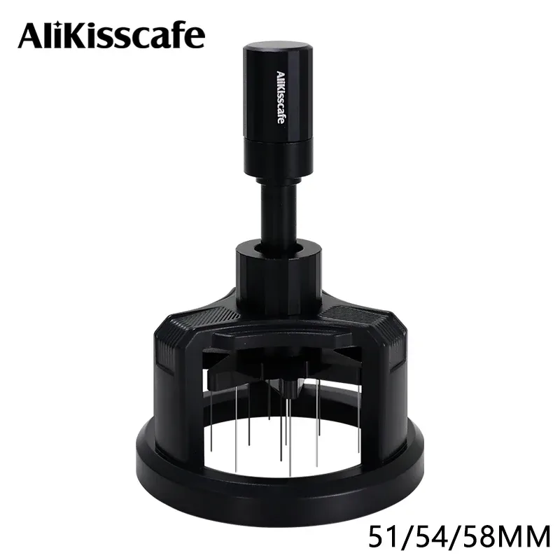 ALIKISSCAFE WDT Tools Rotary 51mm 54mm 58mm Espresso Rührer Nadel Distributor Magnetische Kaffeemaschine Zubehör Barista Werkzeuge