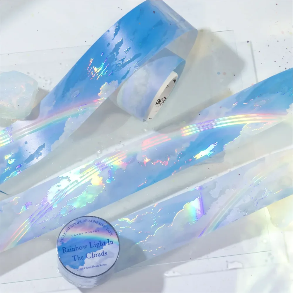 30mm * 1m Farbige Wolken-Herz-Serie Ins Sky Cloud Laser Silber Masking Tape DIY Tagebuch Scrapbook Ästhetisches Dekorationsband
