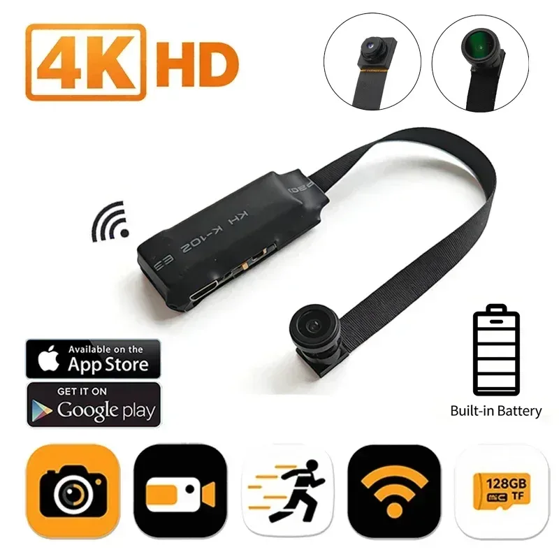 4K HD Mini WLAN-Kamera - Fernüberwachung mit Bewegungserkennung DIY Heim-Überwachungskamera im Nanny-Stil