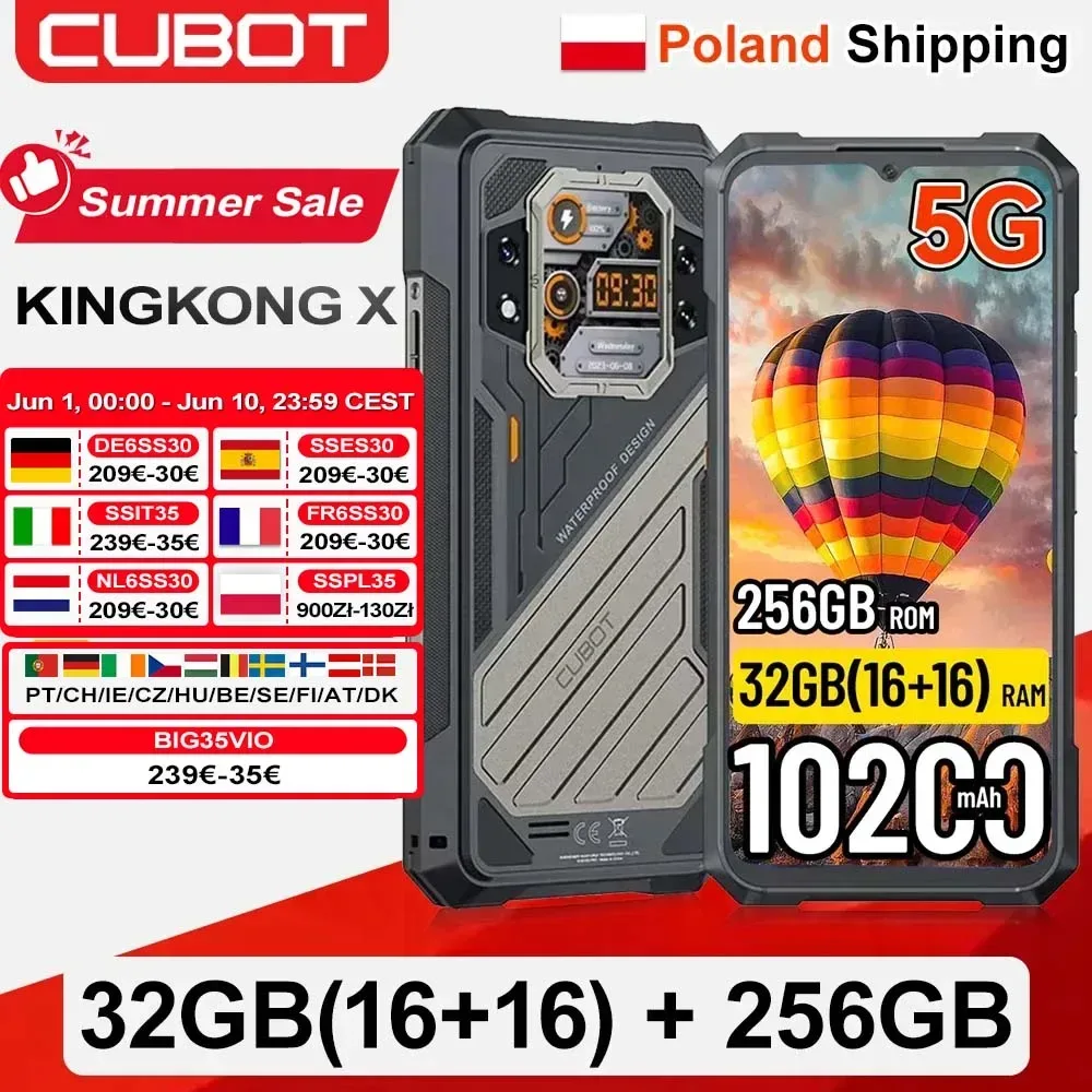[Versand aus Polen] CUBOT KingKong X Android 14 Smartphone 32GB(16+16) 256GB 10200mAh 6,583