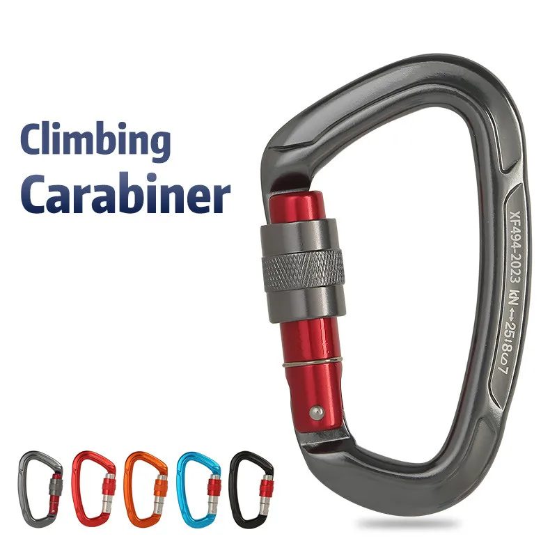 Outdoor Professionelle Klettern Karabiner 25kN Schloss D-form Sicherheit Schnalle Für Schlüssel Werkzeuge Ausrüstung