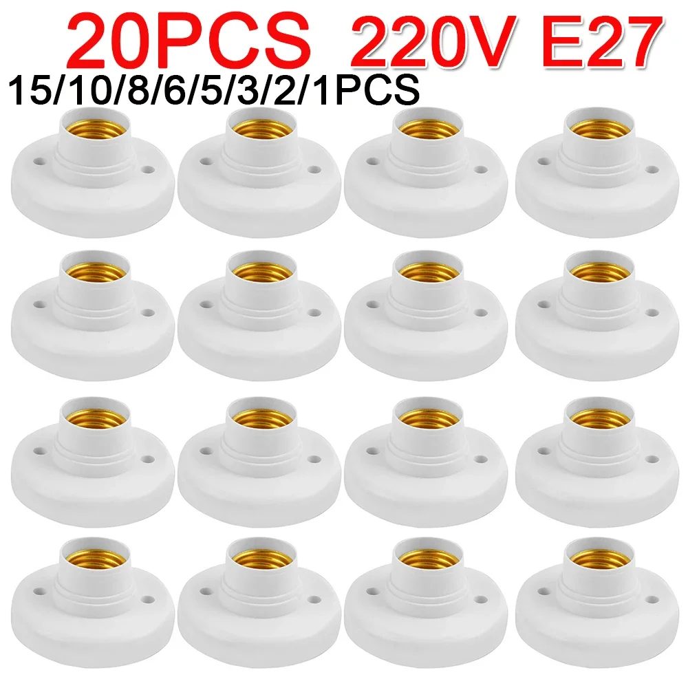 1-20 Stück 220V E27 Schrauben lampen ständer Glühbirnen fassung Adapter Basis kappen fassung weiße Decken leuchte Lampen befestigungs sockel