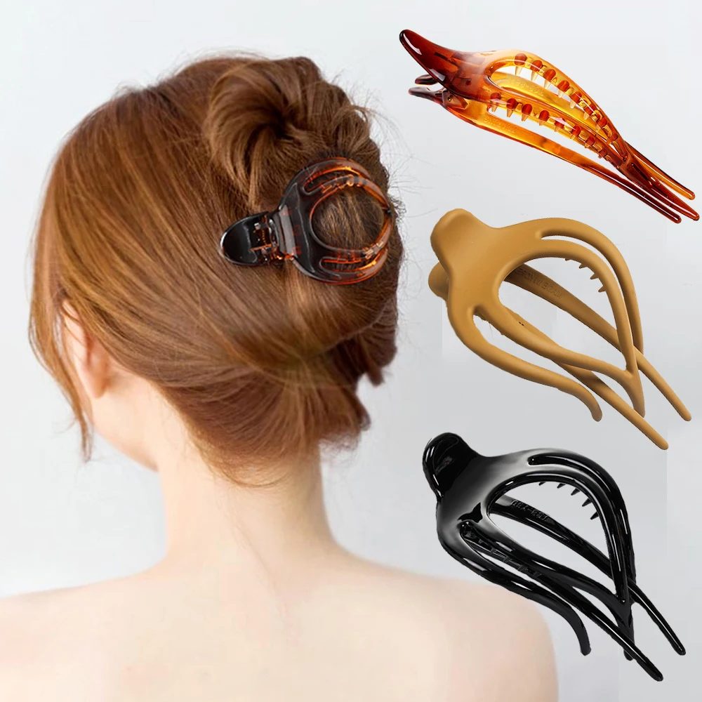 Frauen Große Haar Clips Clamp Blume Acryl Kunststoff Entenschnabel Klaue Haarspange Mädchen Haarnadel Pferdeschwanz Styling Werkzeuge Haar Zubehör