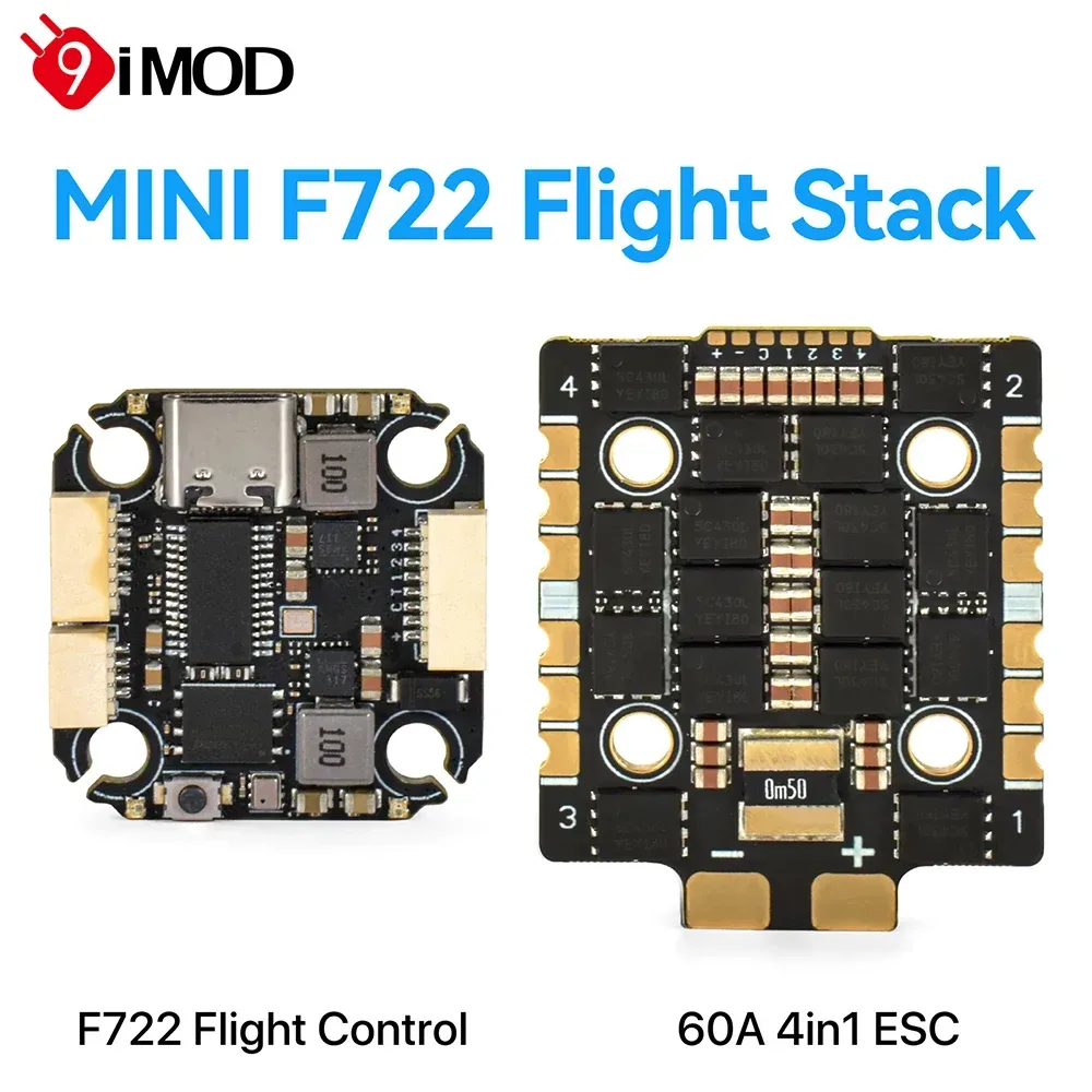 F722 mini Flight Stack F722 Mini Flight Control 60A ESC 3-8S Lipo 20x20mm ICM42688 Gyro für Fernbedienung FPV Racing Drone