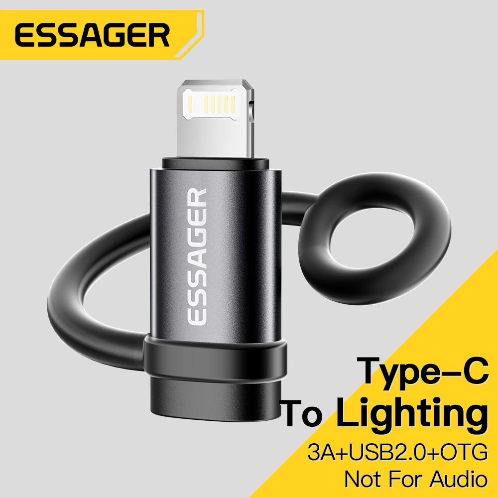 Essager-Beleuchtung auf Typ-C-Adapter, 3 A, schnelles Aufladen, IOS-Buchse auf Typ-C-Stecker, für iPhone 15, 14, 13 Pro, IPad-Konverter