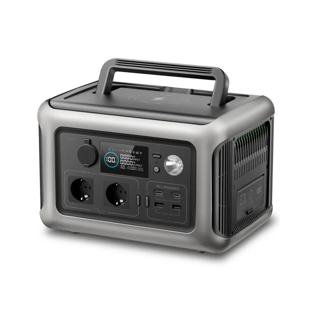 ALLPOWERS R600 Tragbares Kraftwerk 600 W 299 Wh LiFePO4-Solargenerator mit 2 x 600 W (1200 W Überspannung), AC-Steckdose für Camping, Wohnmobil, Zuhause