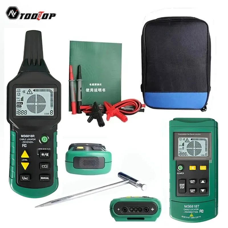 MS6818 Professioneller Kabeltester, 30?400 V AC/DC, Metallrohr-Locator, Wand-Untergrund, Inspektion der Unterbrechung, Kurzschlusserkennung