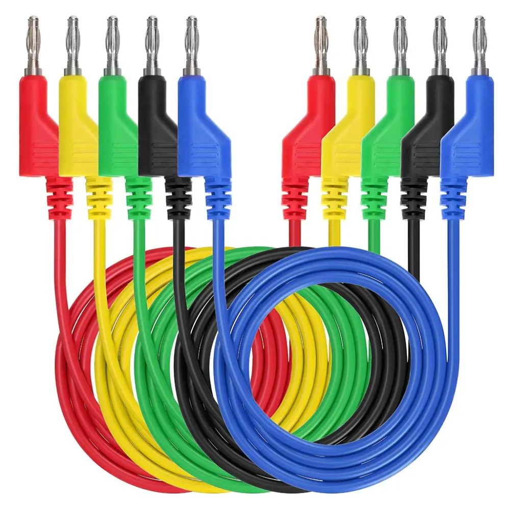 5-teiliges Messleitungsset mit Bananenstecker, 4 mm, stapelbares Bananenstecker-Draht, Testkabel für Multimeter, elektrisches Testdraht