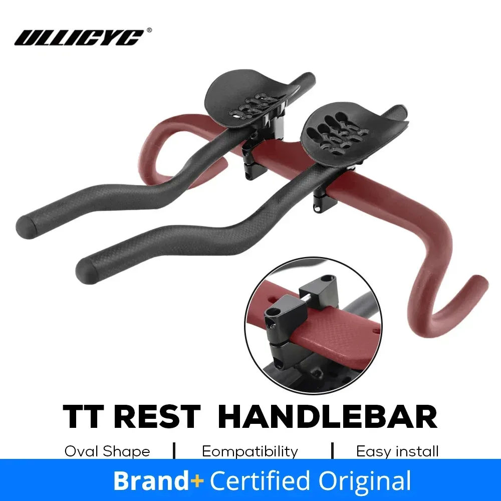 ULLICYC Rennrad Triathlon Zeitfahren, 3K Vollcarbon Fahrradablage TT Lenker 35 ° /55 °   Für Aero Lenkerverlängerung mit Clip