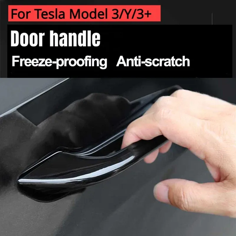 Türgriffe für Tesla Model 3 Y Frostschutzgriff Aufkleber Patchabdeckung Auto Modifikation Frostsicherer Türknauf ABS 4 Stück 2017?2024