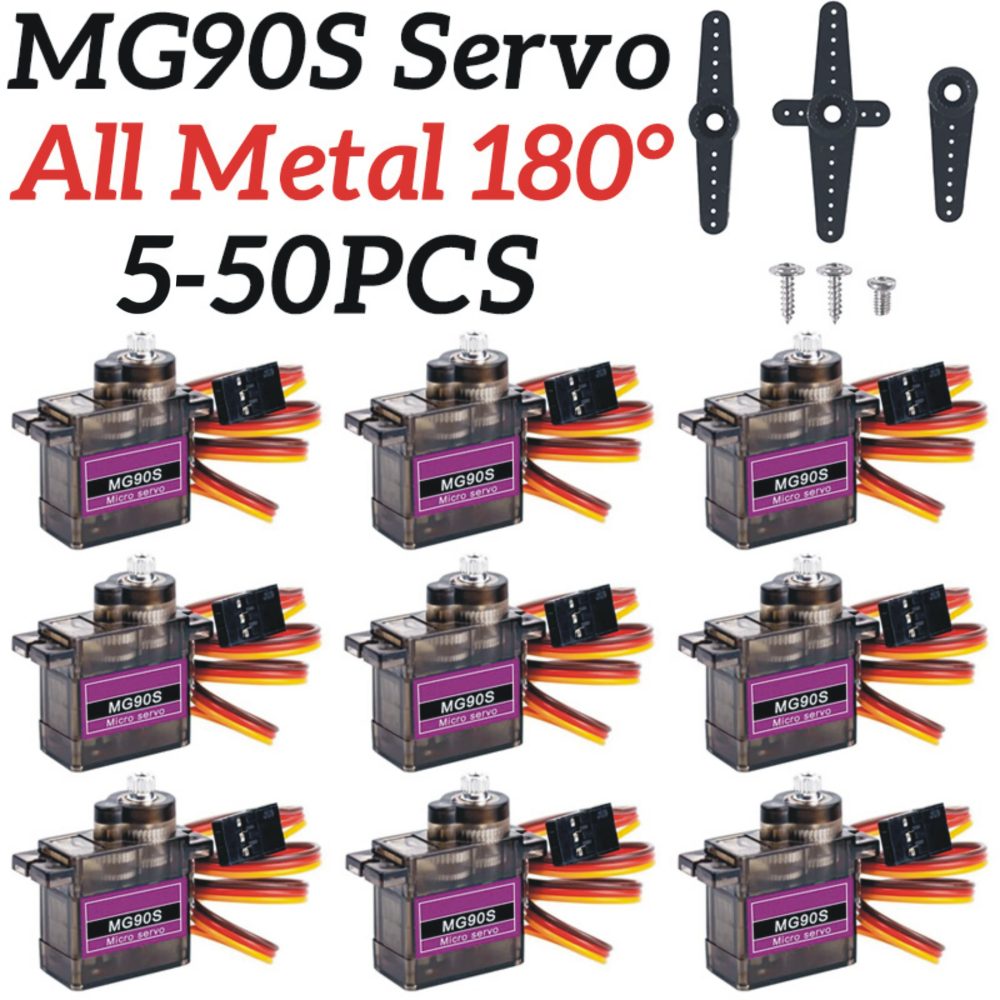 MG90S Servo 9g 5/10/20/50 Stück Ganzmetallgetriebe 9g SG90 Verbesserte Version für Hubschrauber Flugzeug Boot Auto MG90 9G Trex 450 RC Roboter