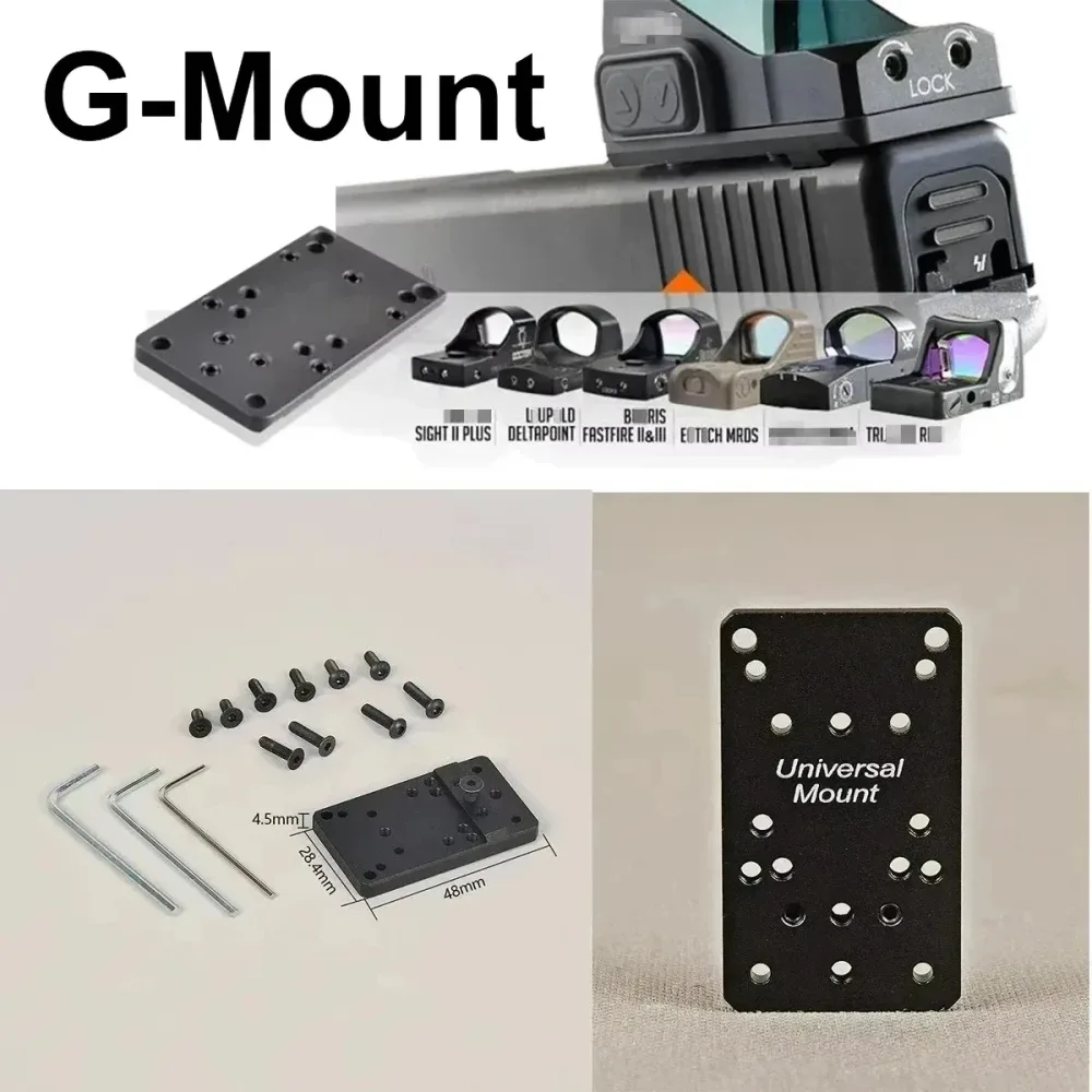 Universelle taktische Zielfernrohr-Montageplatte, Basis für Rotpunktvisier, Adapter für Glock 17 19 G17, elegante, solide Stahlkonstruktion