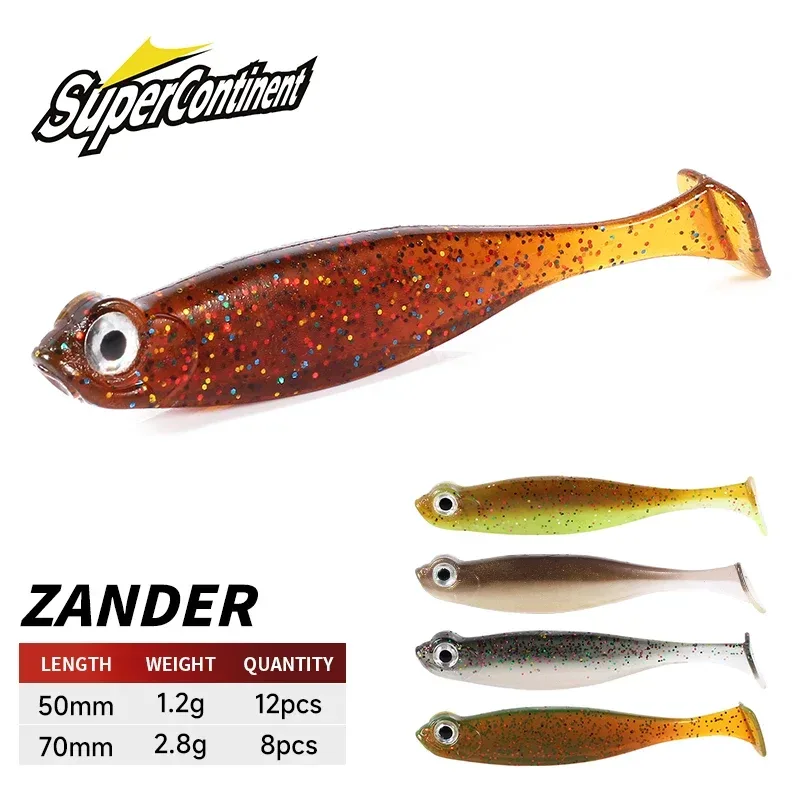 Supercontinent Shad T-Schwanz Angelköder 5 cm/7 cm Angeln Weiche Köder Silikon Künstliche Schwimmen Kunststoff Köder Wobbler