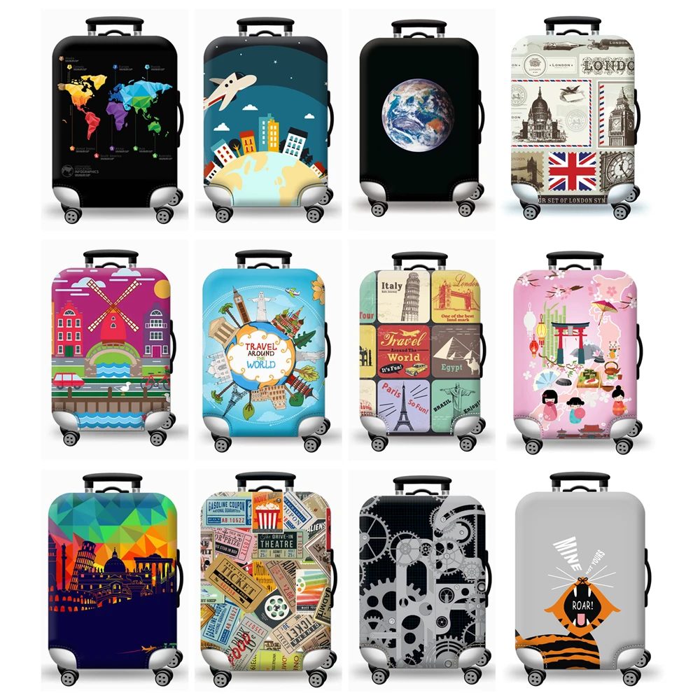 Heißer Dicke Elastische Welt Gepäck Schutzhülle Zipper Anzug für 18-32 Zoll Tasche Koffer Abdeckungen Trolley Abdeckung Reise Zubehör